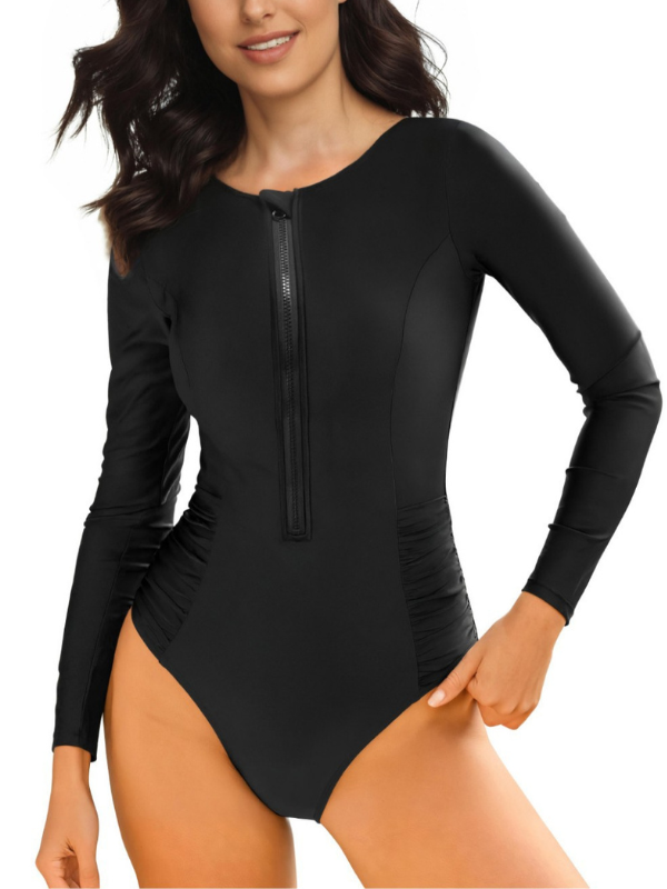 Sexy Slim-Fit Zip Tight Long-Sleeve Bodysuits