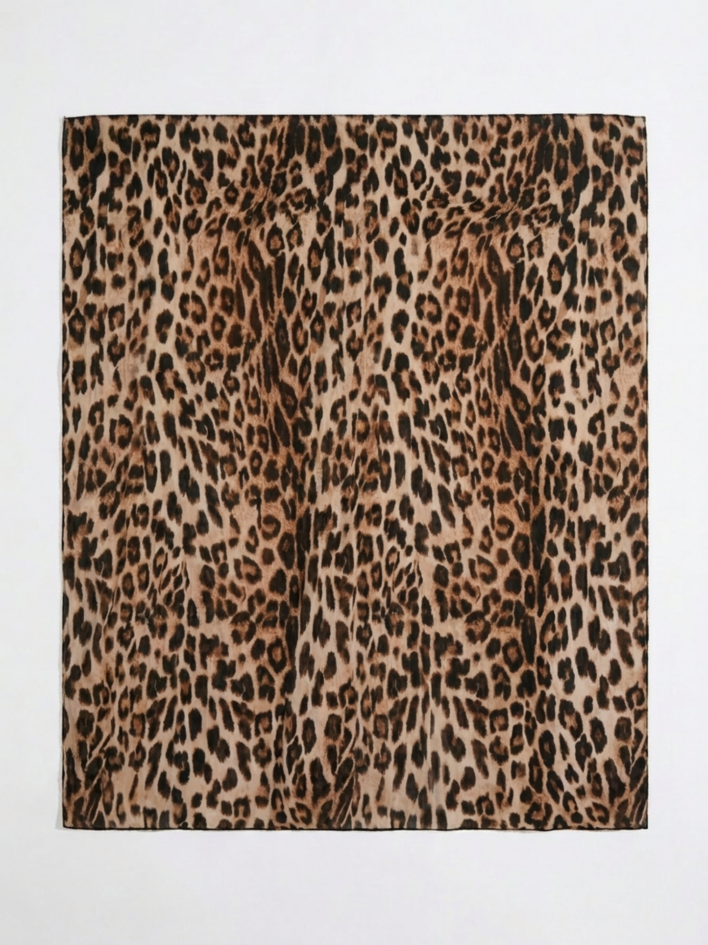 Grey Leopard Print Sheer Chiffon Long Side Tie High Slit Sarong Skirt