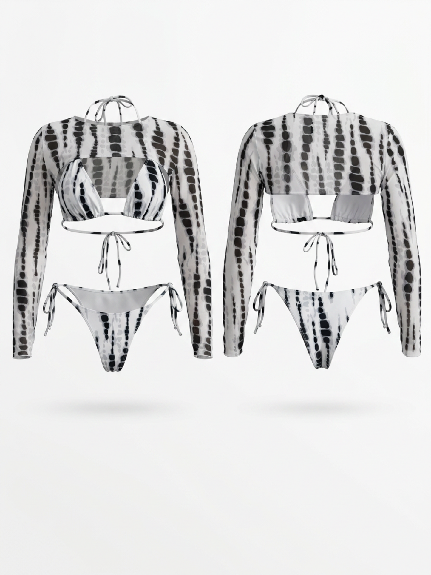 Snake Print 3-Piece Bikini Set