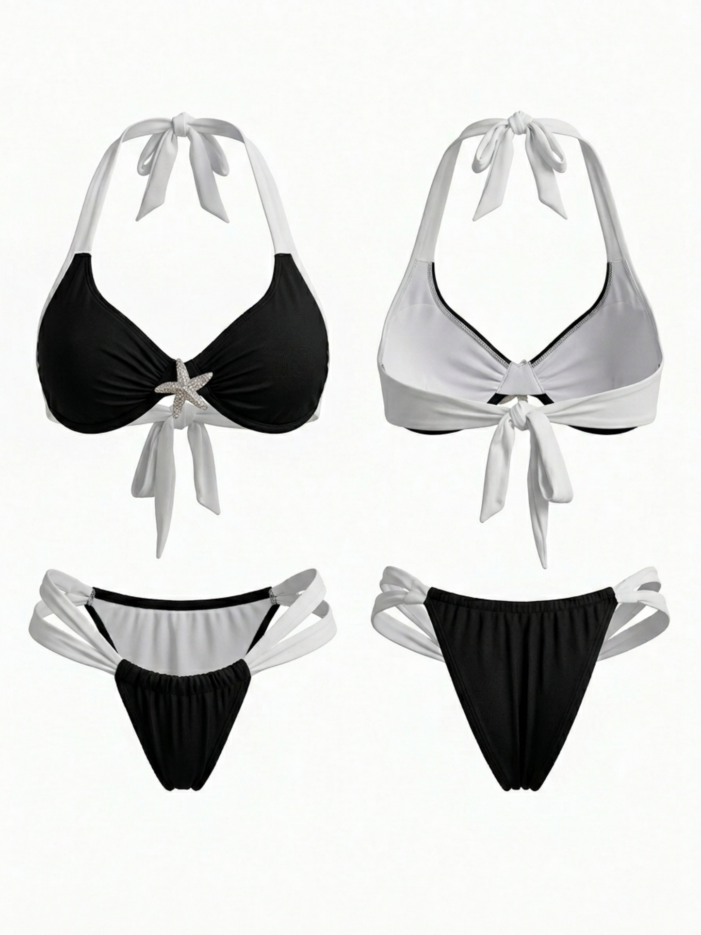 Black & White Color Block Bikini