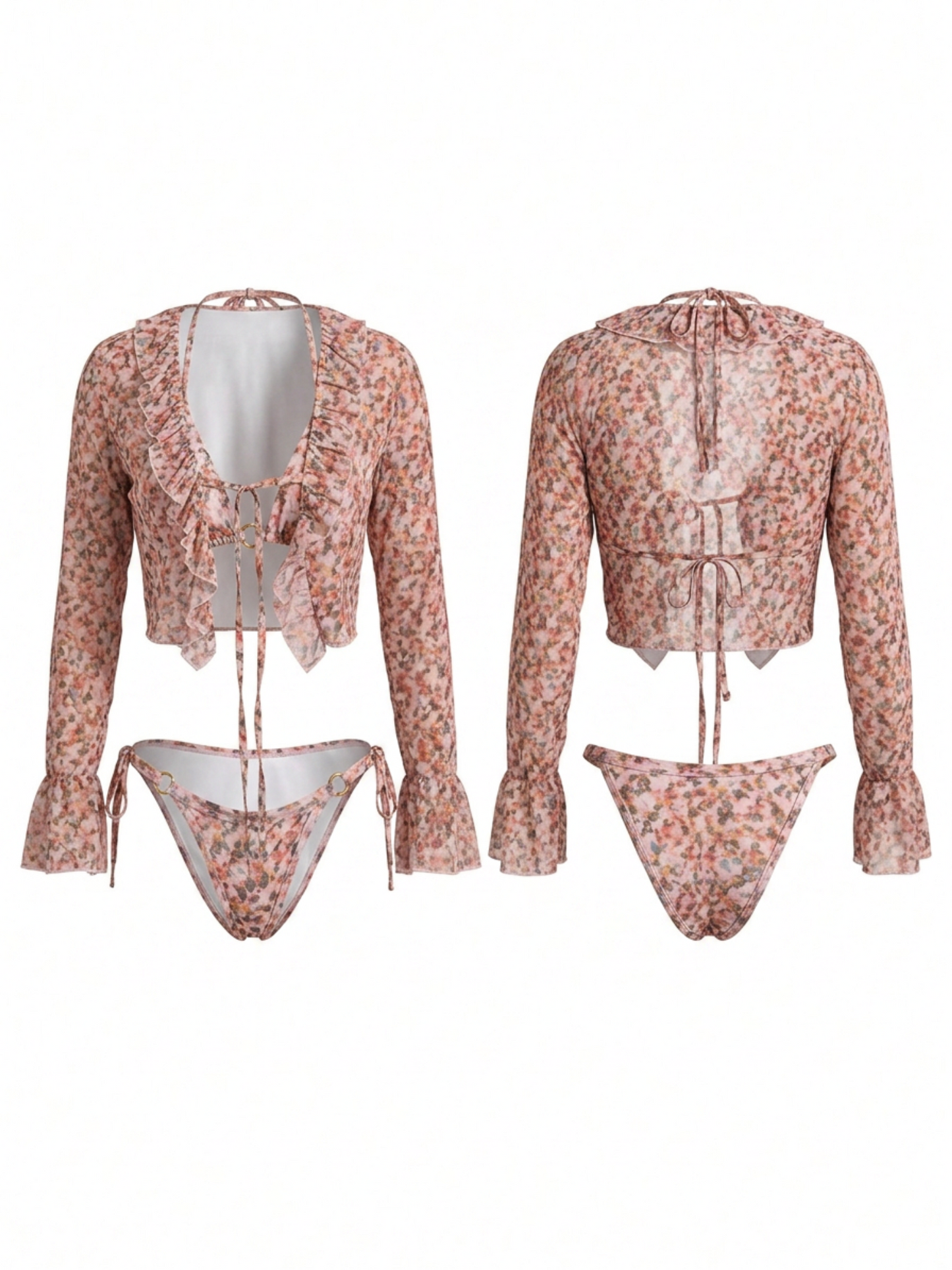 Ditsy Floral 3 Piece Bikini Set