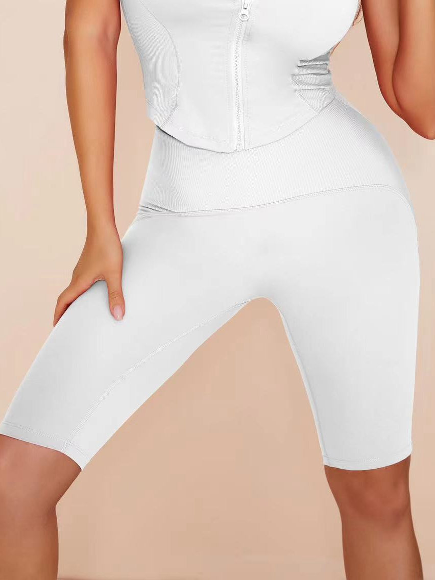 Solid Color Zipper Fashion Tanks