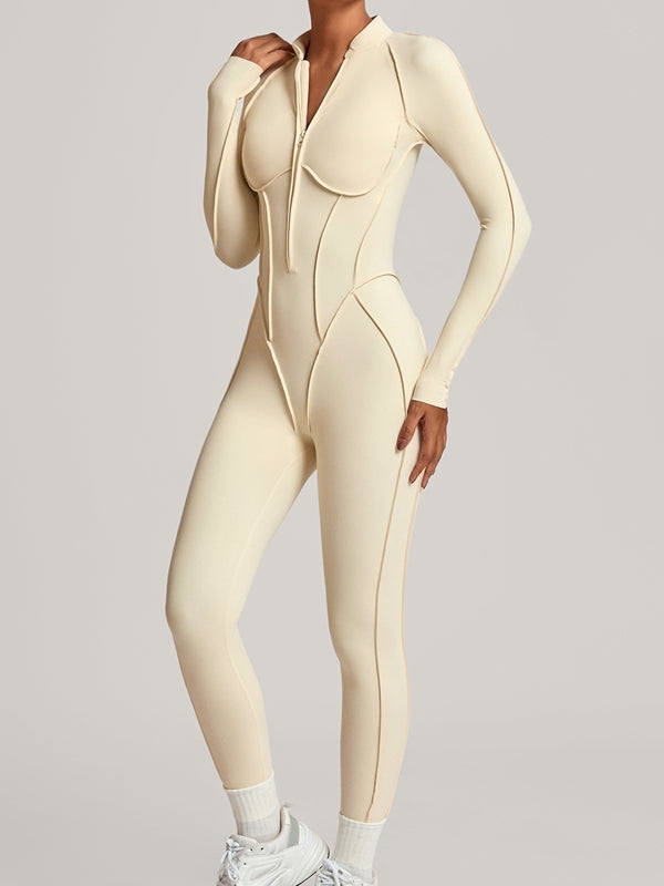 Sexy Zipper Stitch Performance Jumpsuit