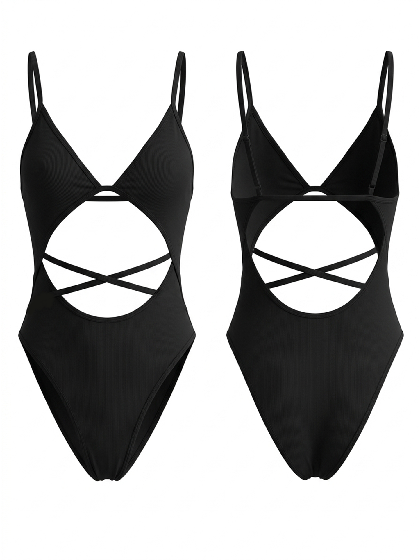 Spaghetti Strap Crisscross Cutout One Piece
