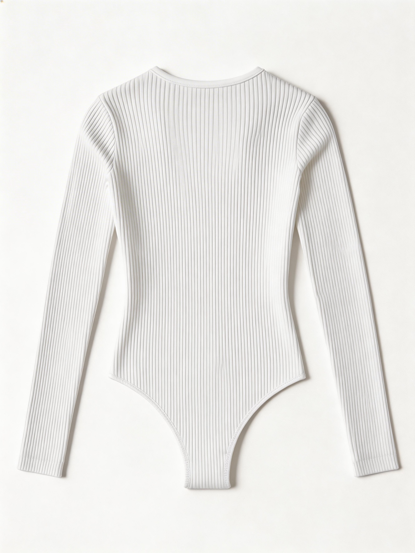Sexy V-Neck Buttoned Knit Long Sleeve Bodysuit