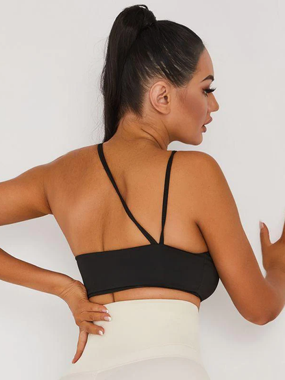 Asymmetrical Sports Bra Adjustable Padding Yoga Sports Bras