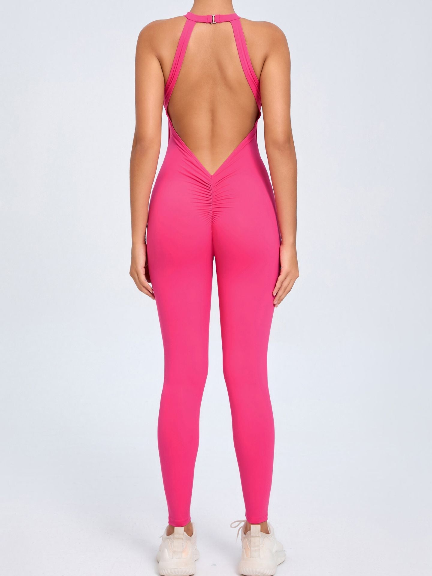 Sexy Backless Hollow Out V-shaped Waist Scrunch Bum Jumpsuit