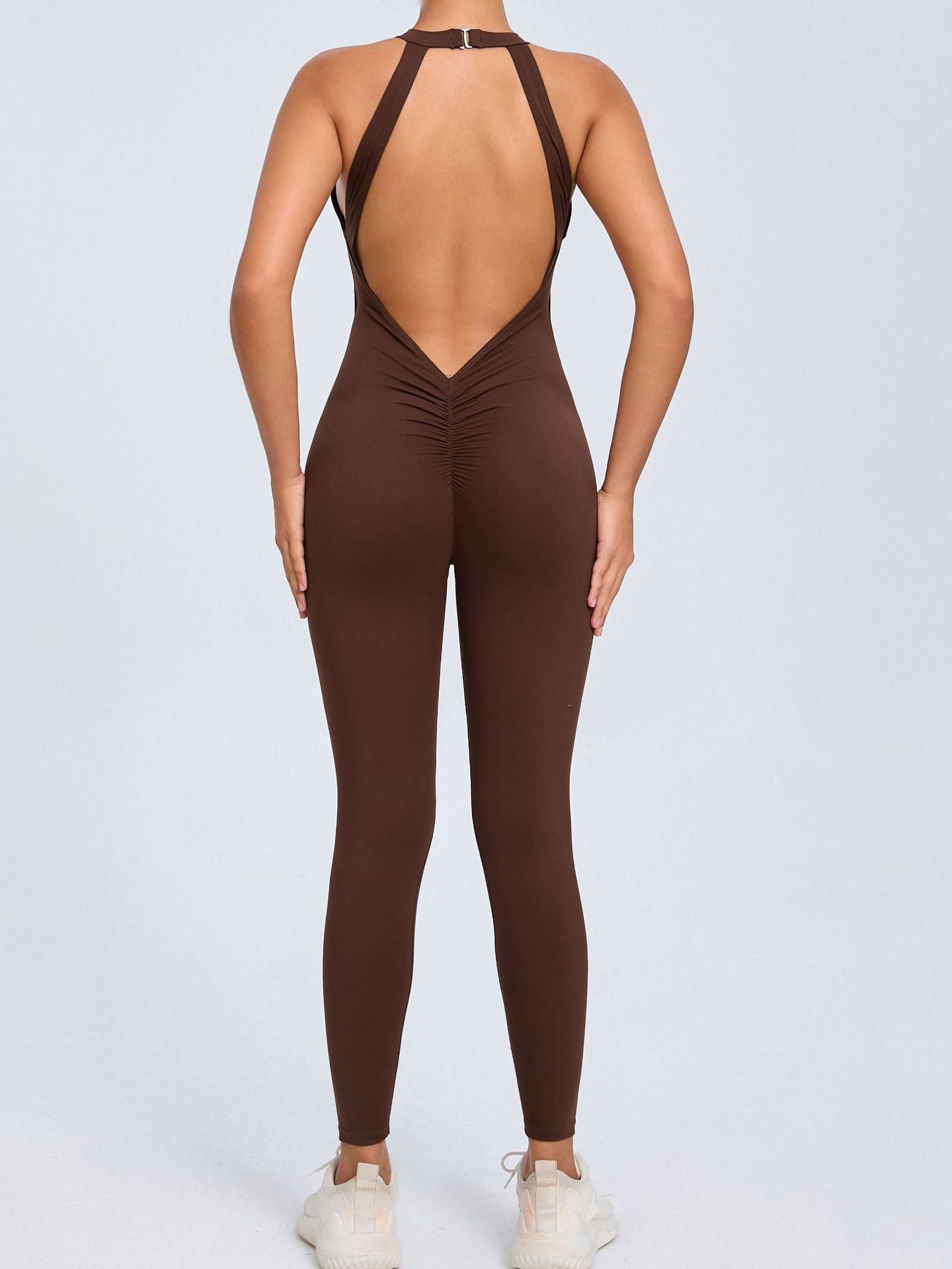 Sexy Backless Hollow Out V-shaped Waist Scrunch Bum Jumpsuit