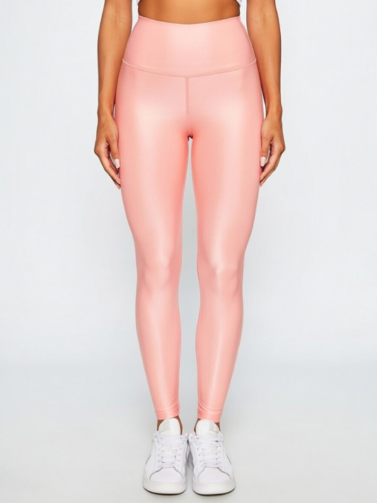 Solid Color Glossy Leggings