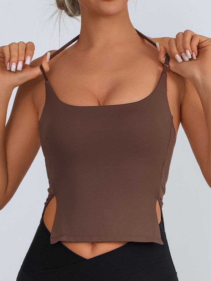 Adjustable Strap Halter Backless Quick Dry Sports Bras