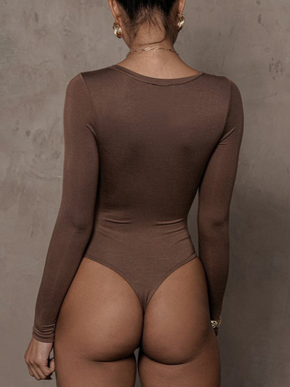 Sexy Long-Sleeve V-Neck Slimming Bodysuits