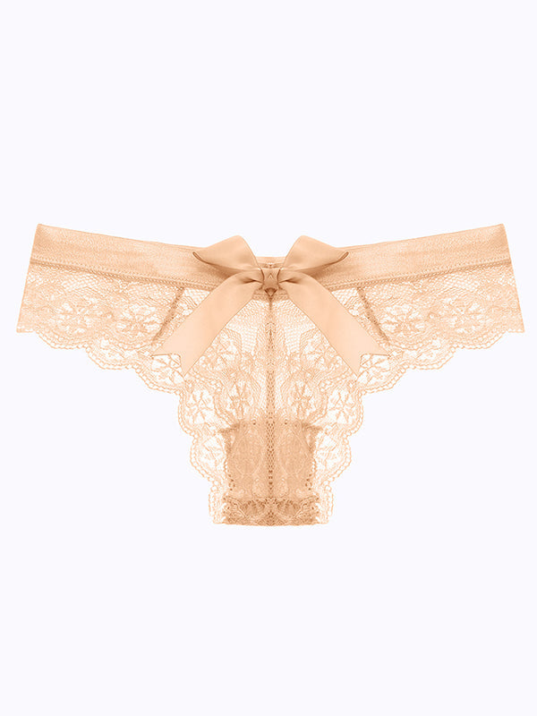 Bow-knot T-back Lace Panties