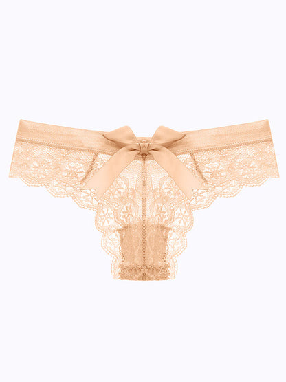 Bow-knot T-back Lace Panties