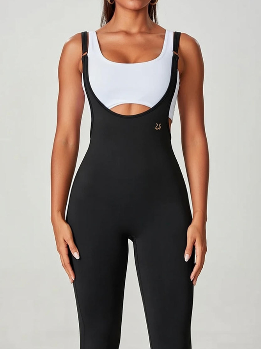 PU Faux Leather Strap Jumpsuit