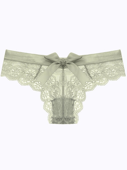 Bow-knot T-back Lace Panties
