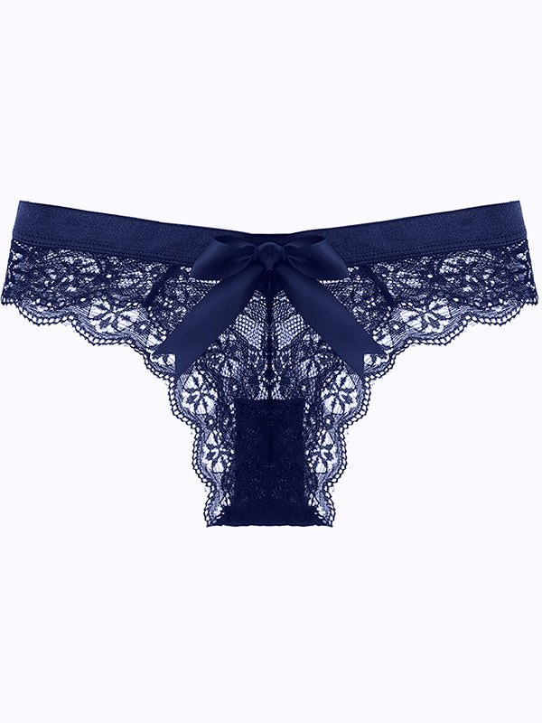 Bow-knot T-back Lace Panties
