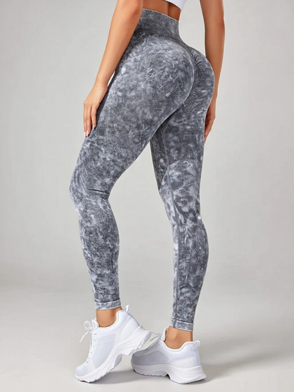 ZASUWA Damen Nahtlose Denim Scrunch Bum Leggings
