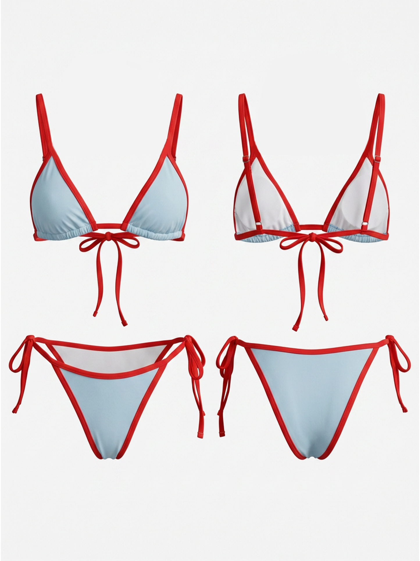 Sexy Contrast Color Stripes Bikini Set