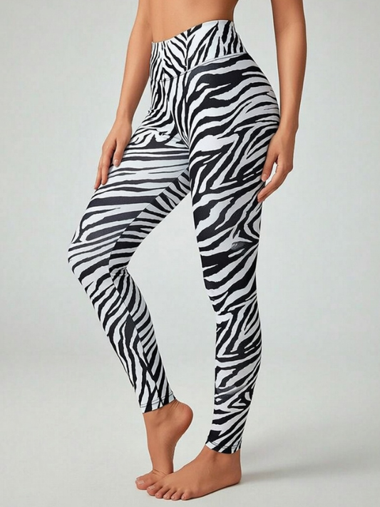Zebra Pattern Scrunch Bum Leggings