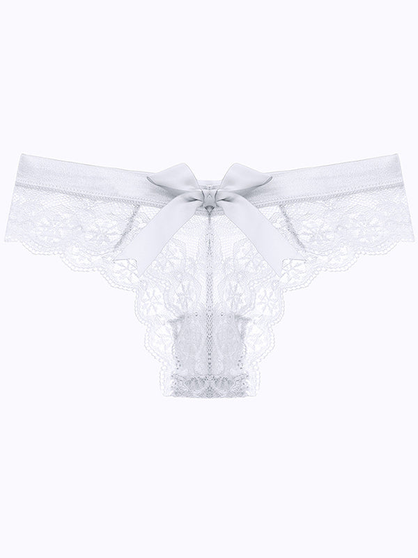 Bow-knot T-back Lace Panties