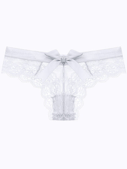 Bow-knot T-back Lace Panties