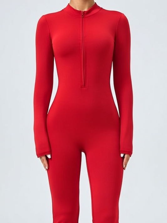 Zipper Flare Jumpsuit