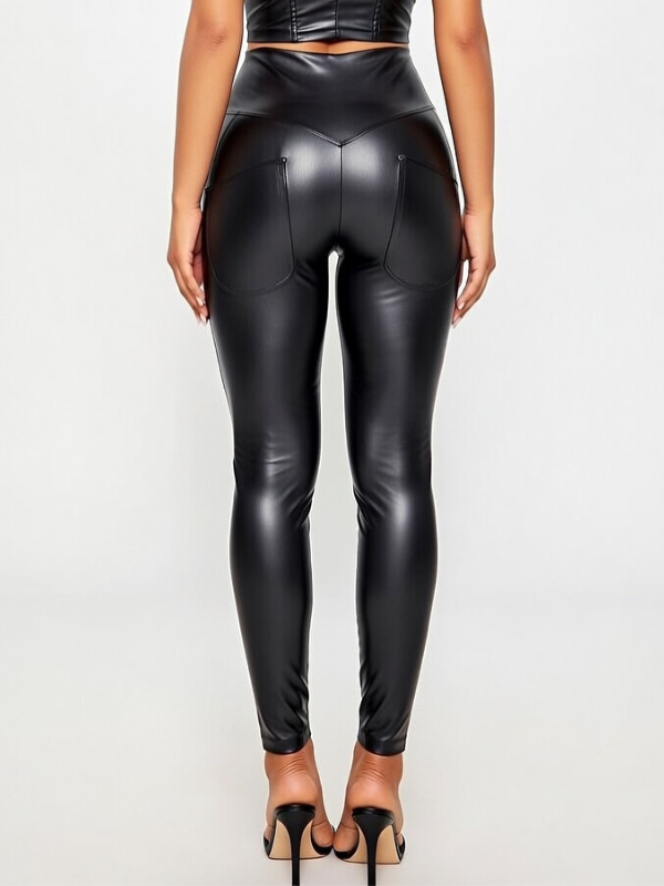 ❤PU High-rise Leggings