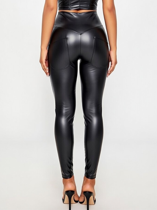 ❤PU High-rise Leggings