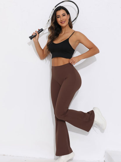 ZASUWA Damen V-förmige Taille Scrunch Bum Schnelltrocknende Flare Leggings 