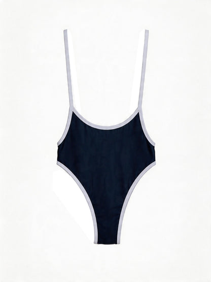 Contrast Color Stripes One Piece