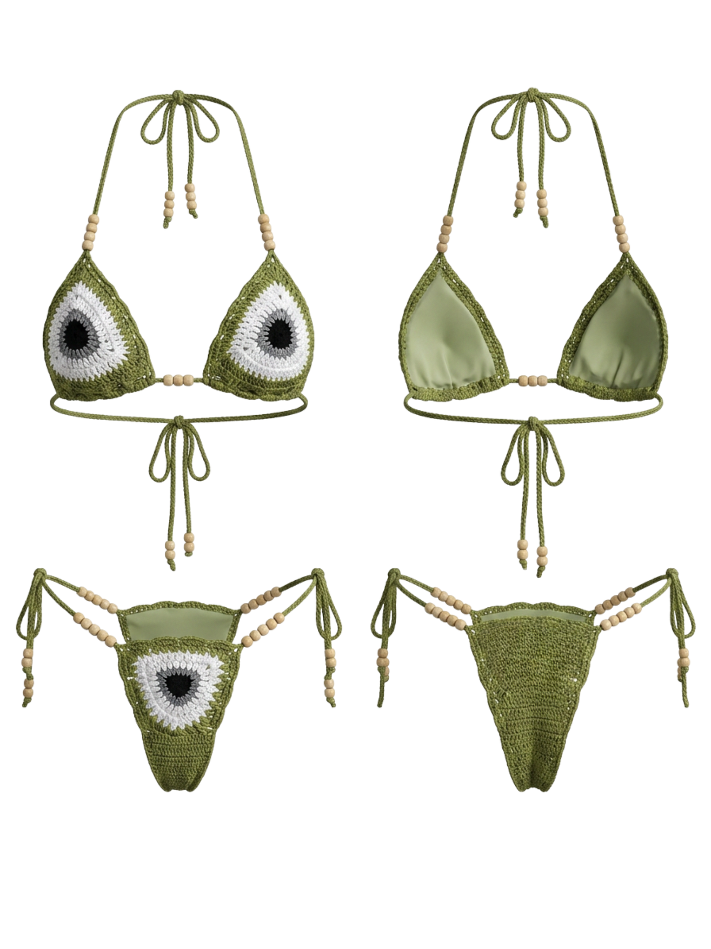 Flower Hand-knitted Bikini Set