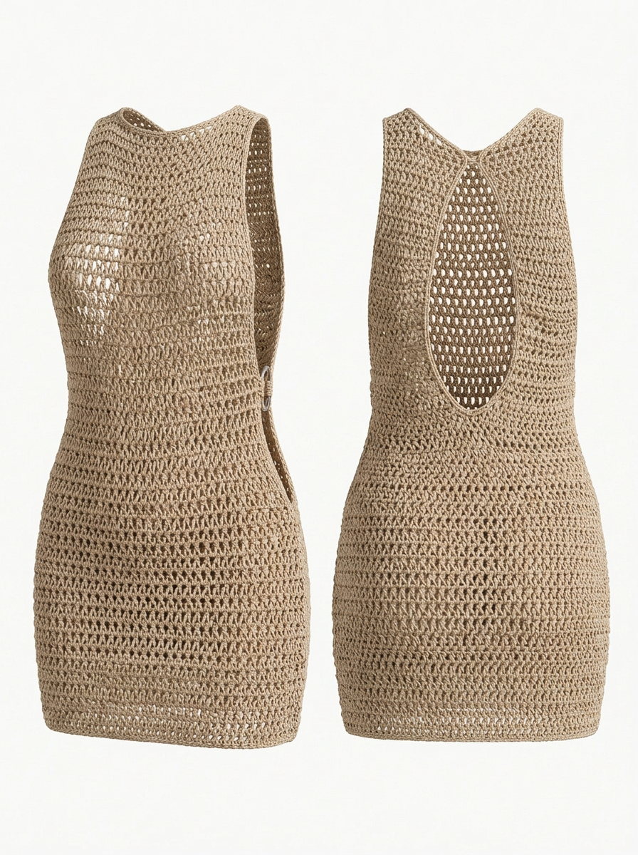 Resort Style Sexy Knit Beach Dress