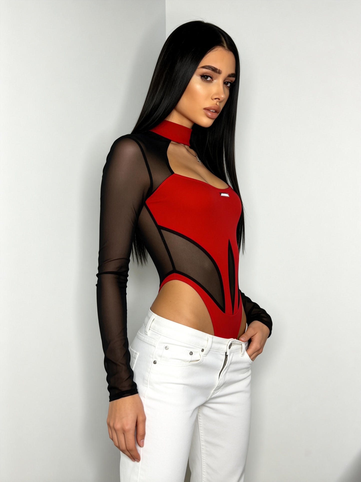 Sexy Sheer Mesh Elastic Tight Bodysuit