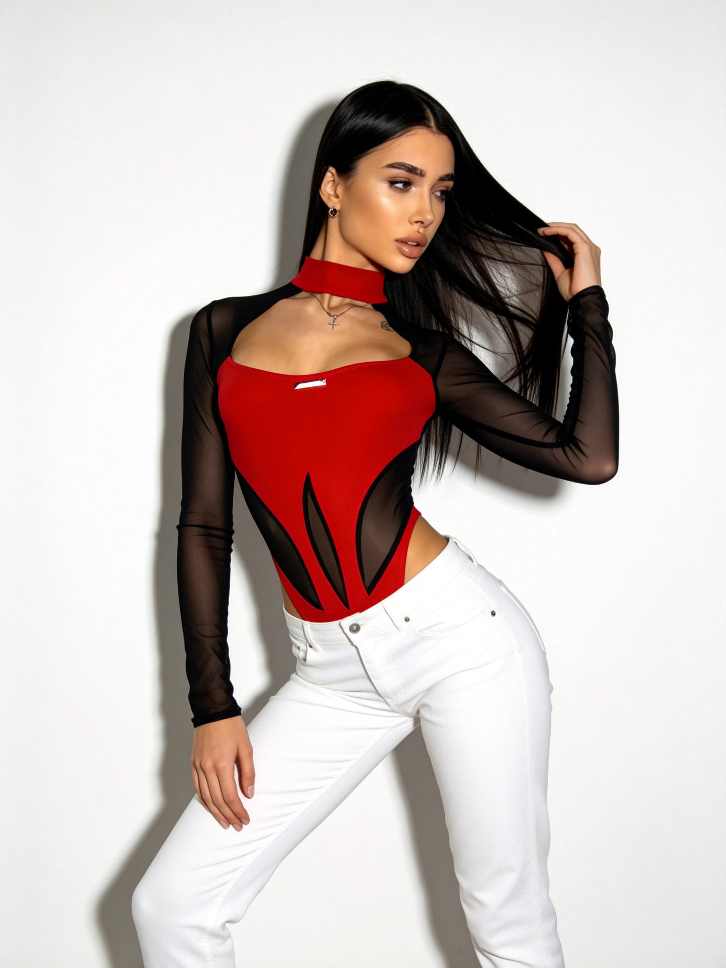 Sexy Sheer Mesh Elastic Tight Bodysuit