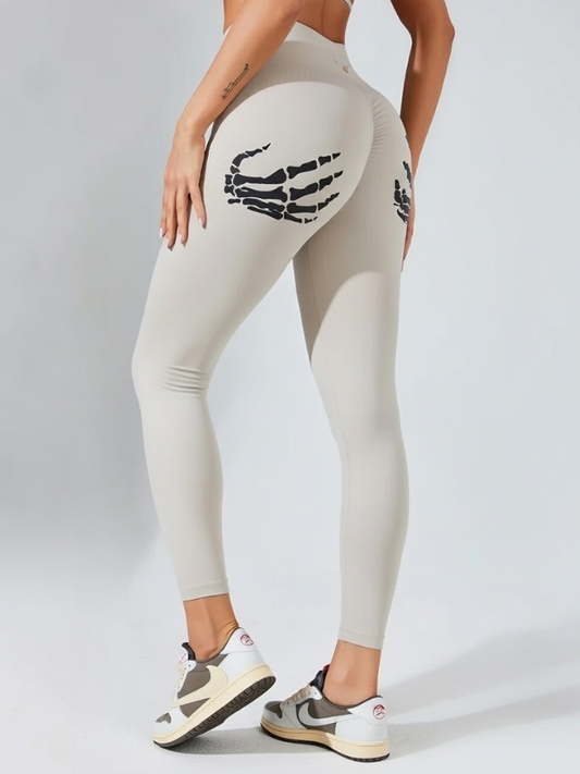 "Hand Bones" Print Scrunch Bum Leggings