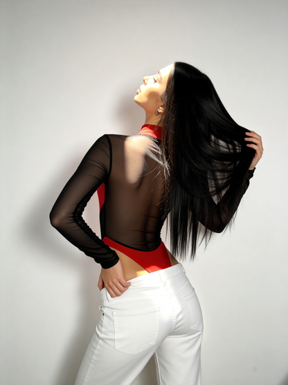 Sexy Sheer Mesh Elastic Tight Bodysuit