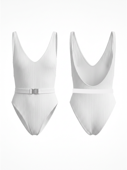 Solid Color One Piece Swimsuit
