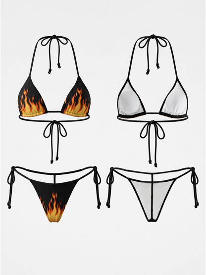 Sexy Flame T-back Micro Bikini Set