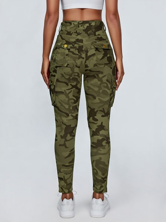 Camouflage Pocket Elastic Tight Leggings