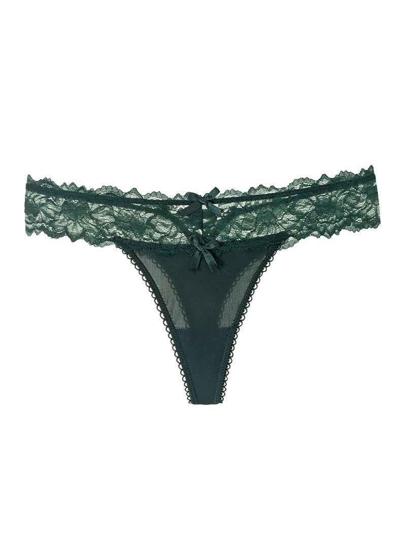 Mesh Solid Color Lace Underwears