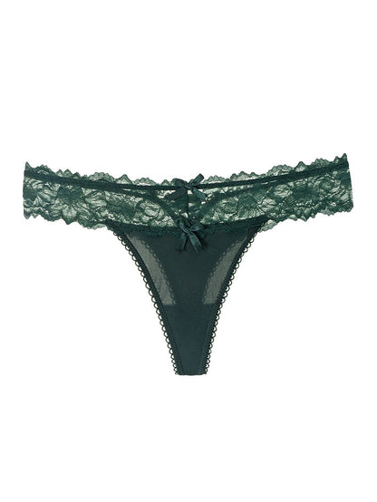 Mesh Solid Color Lace Underwears