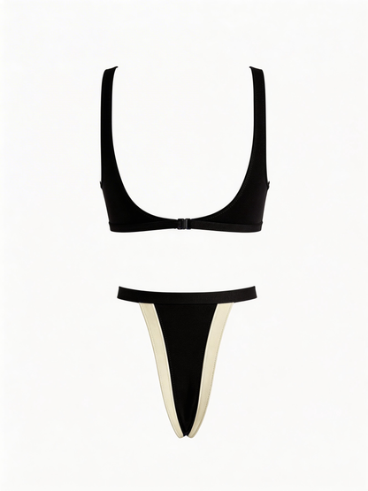Contrast Color Stripes One Piece