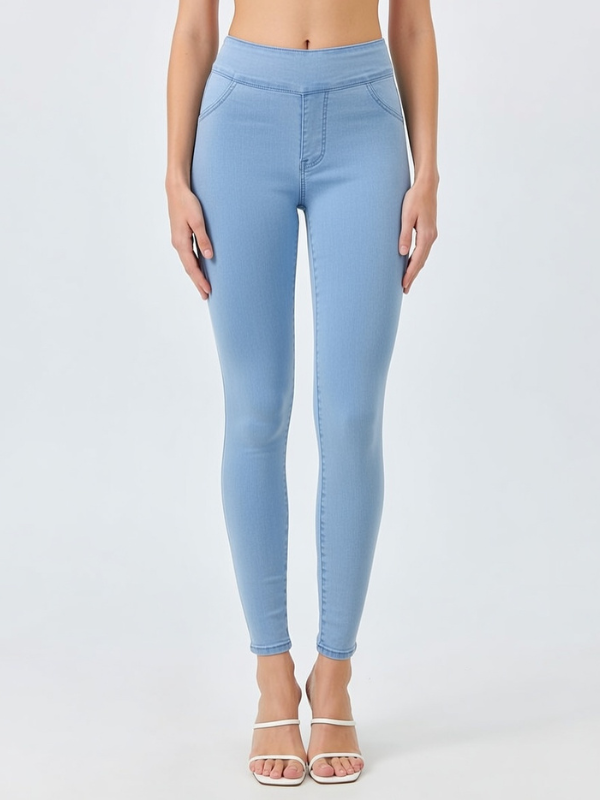 Denim Pocket High-waisted Leggings