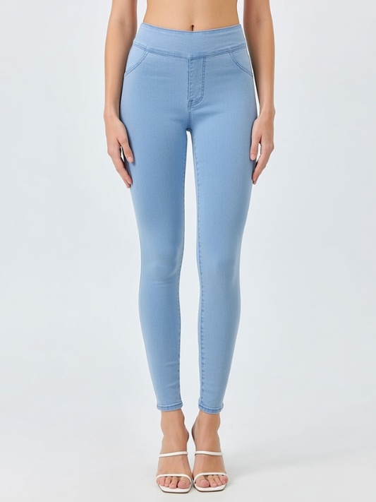 Denim Pocket High-waisted Leggings