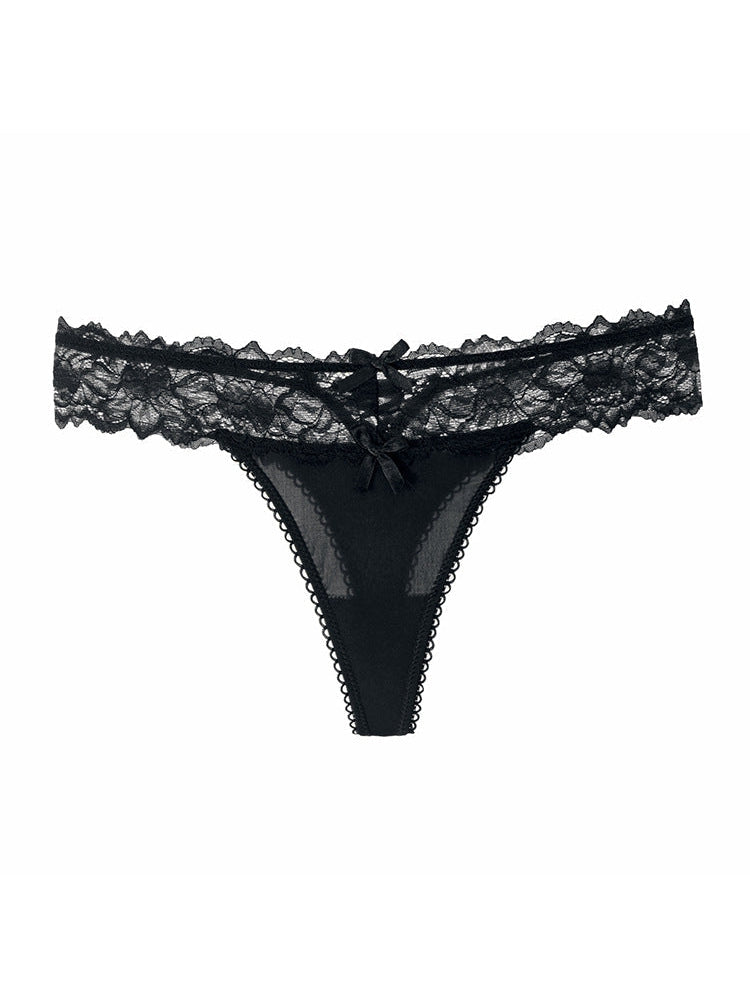 Mesh Solid Color Lace Underwears