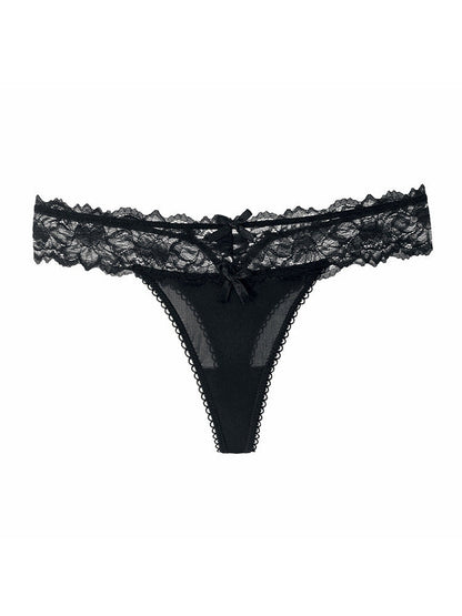 Mesh Solid Color Lace Underwears