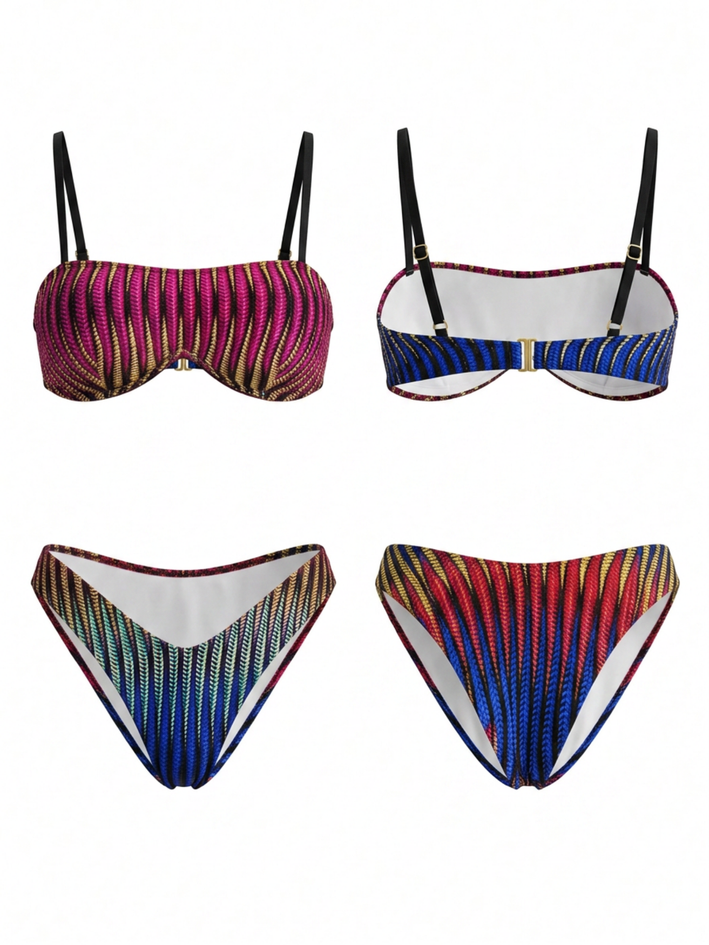 Ombre Stripes Bikini Set