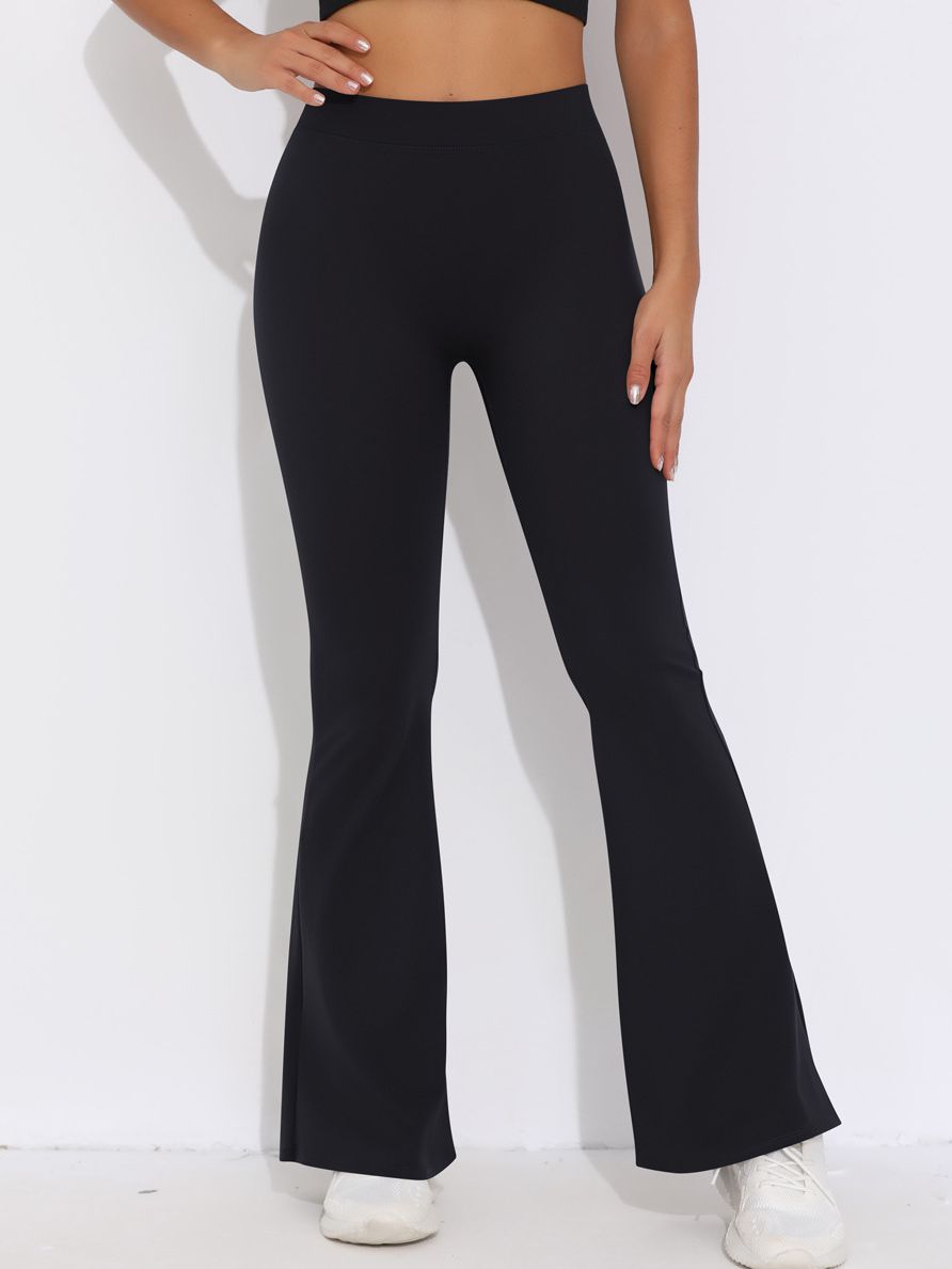 ZASUWA Damen V-förmige Taille Scrunch Bum Schnelltrocknende Flare Leggings 