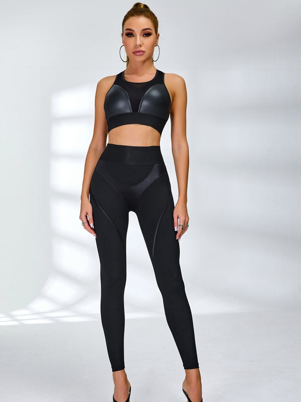 PU Fishnet Breathable Sports Bras