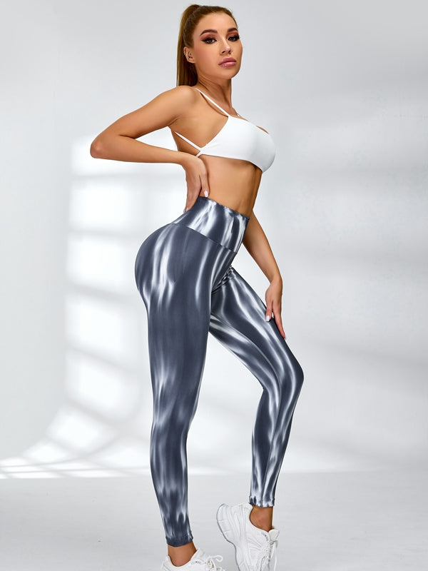 Unique Colorful Hot Tie-dye Scrunch Bum Backless Tracksuit